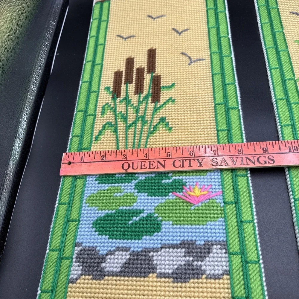 Plastic‎ Canvas Koi Pond Fish Bamboo Panels COMPLETE Set Of 4
